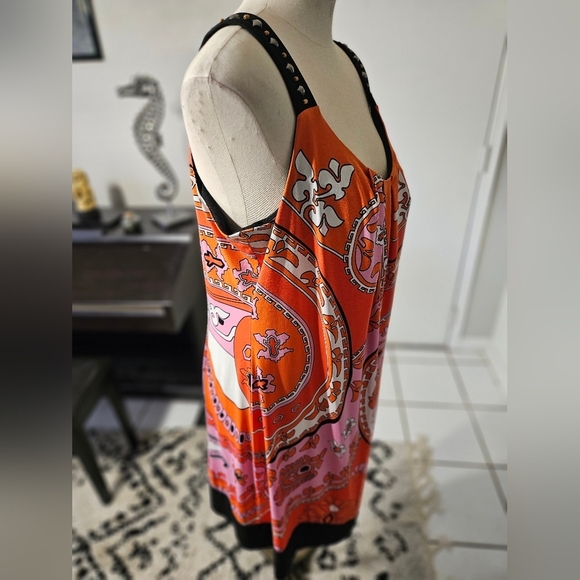 Retro Robbie Bee Boho Studded Paisley Floral Shift Dress XL EUC - Picture 3 of 6